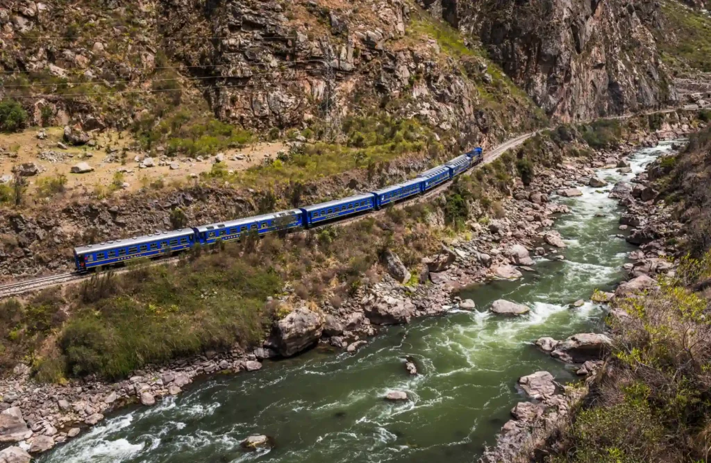 Ollantaytambo's train route goes from the Andean valley to the rainforest itself.
