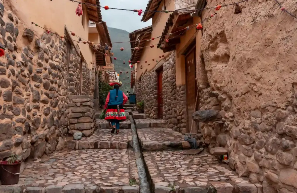 A typical inca street found in Ollantaytambo streets