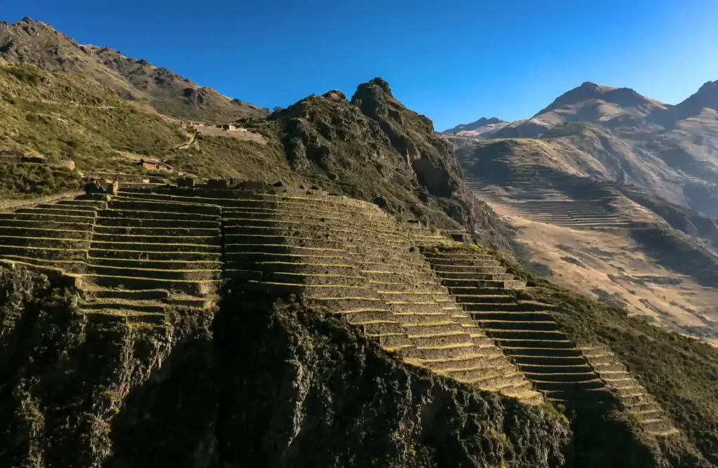 Multiple terraces cover almost the entirety of Pisaq's mountain