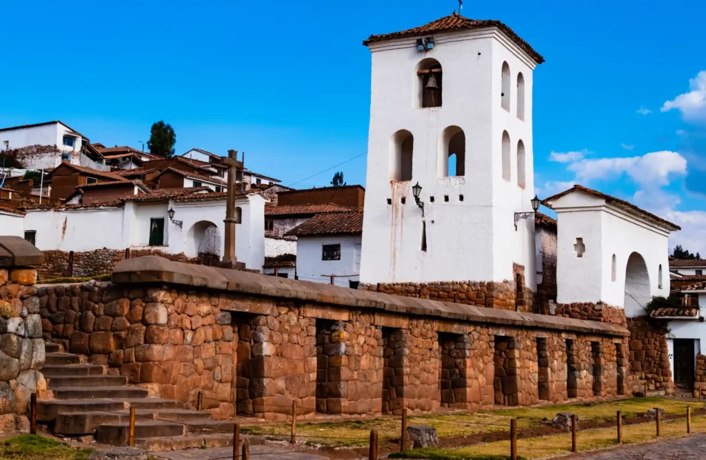 Chinchero's temple outer walls during the afternoon tambomachay puka-pukara Tour visit Q’enqo cusco machu picchu travel amazon wildlife rainforest peru trips manu national park